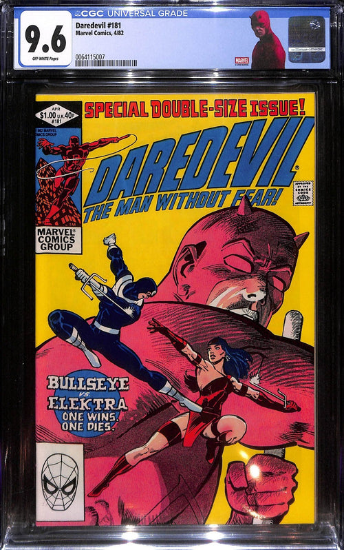 Daredevil #181 Death of Elektra Custom Label CGC 9.60
