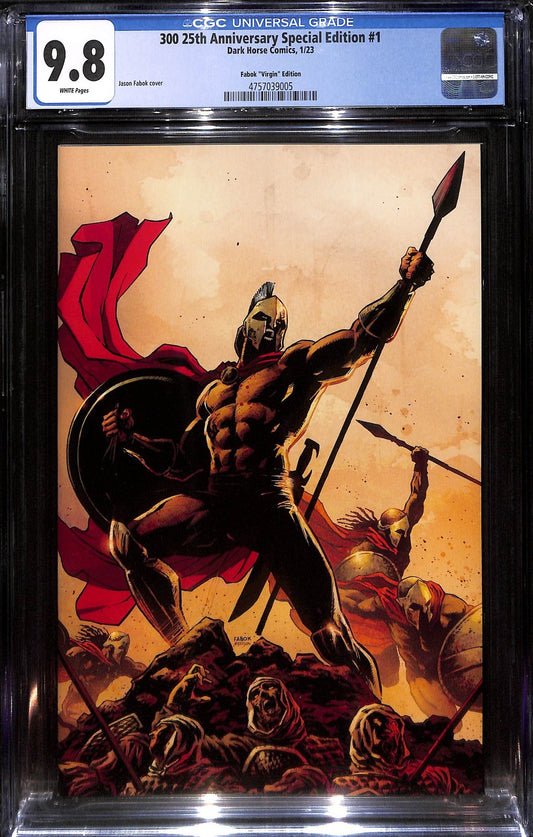 300 25th Anniversary #1 Jason Fabok Virgin Variant Ltd 400 with COA CGC 9.80