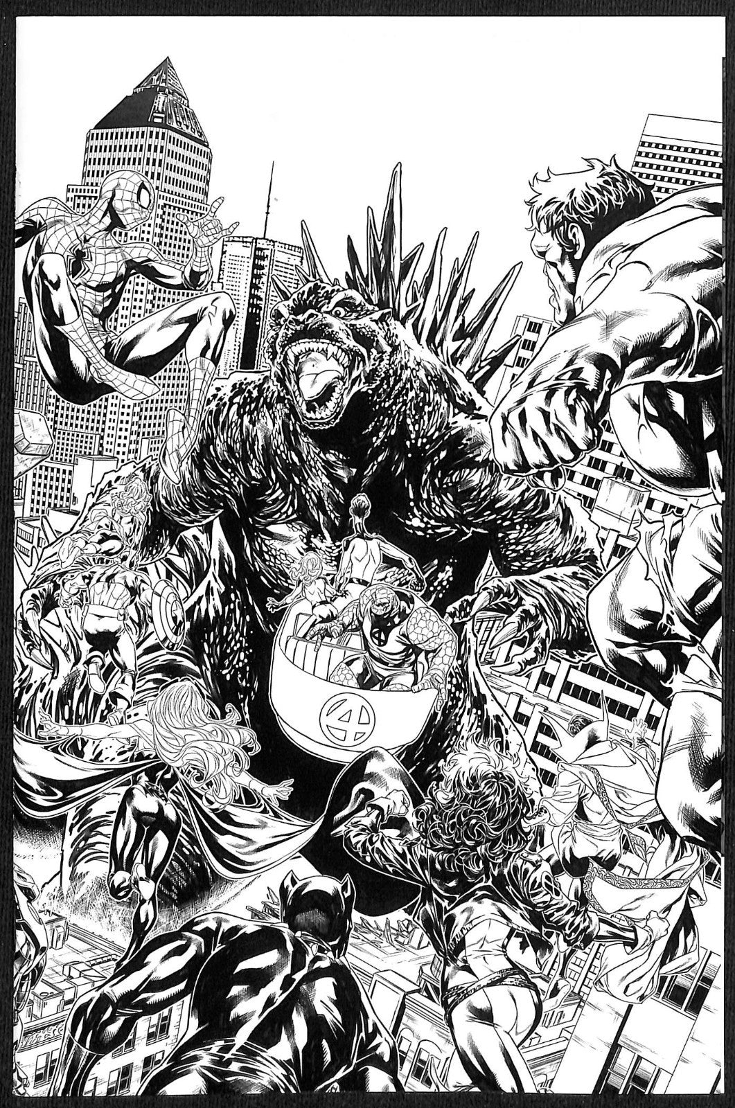 Godzilla Destroys the Marvel Universe #1 Mark Brooks 2nd Print 1:25 Variant0