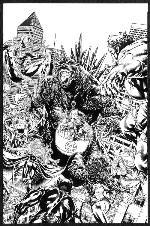 Godzilla Destroys the Marvel Universe #1 Mark Brooks 2nd Print 1:25 Variant0