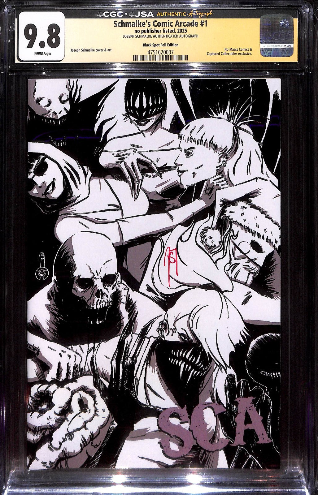 Schmalkes Comic Arcade #1 Schmalke NYCC Black Variant Ltd 100 Signed CGC 9.80