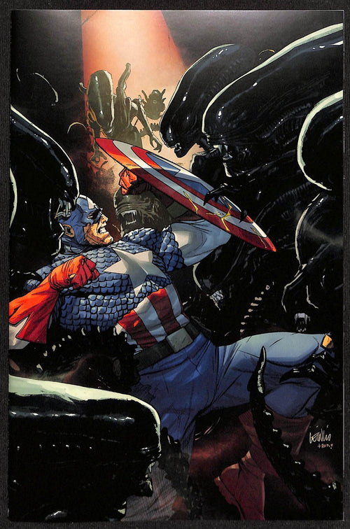 Alien vs. Captain America #1 Leinil Yu 1:100 Virgin Variant0
