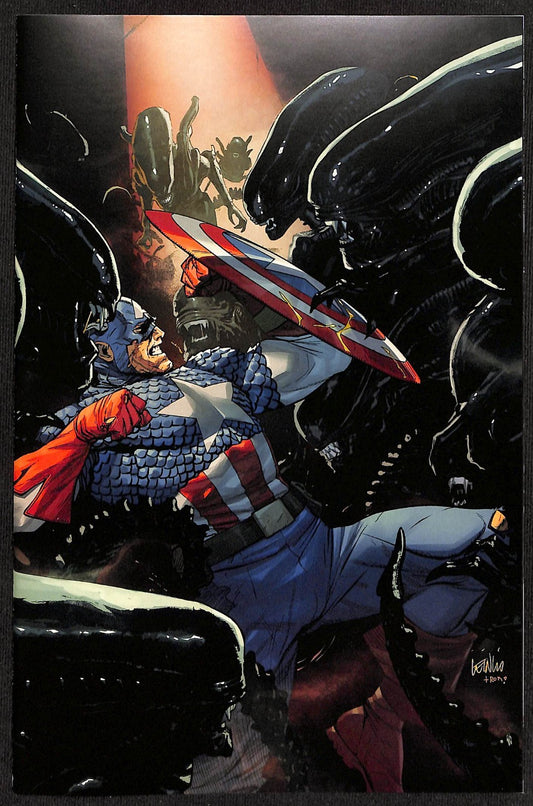 Alien vs. Captain America #1 Leinil Yu 1:100 Virgin Variant0