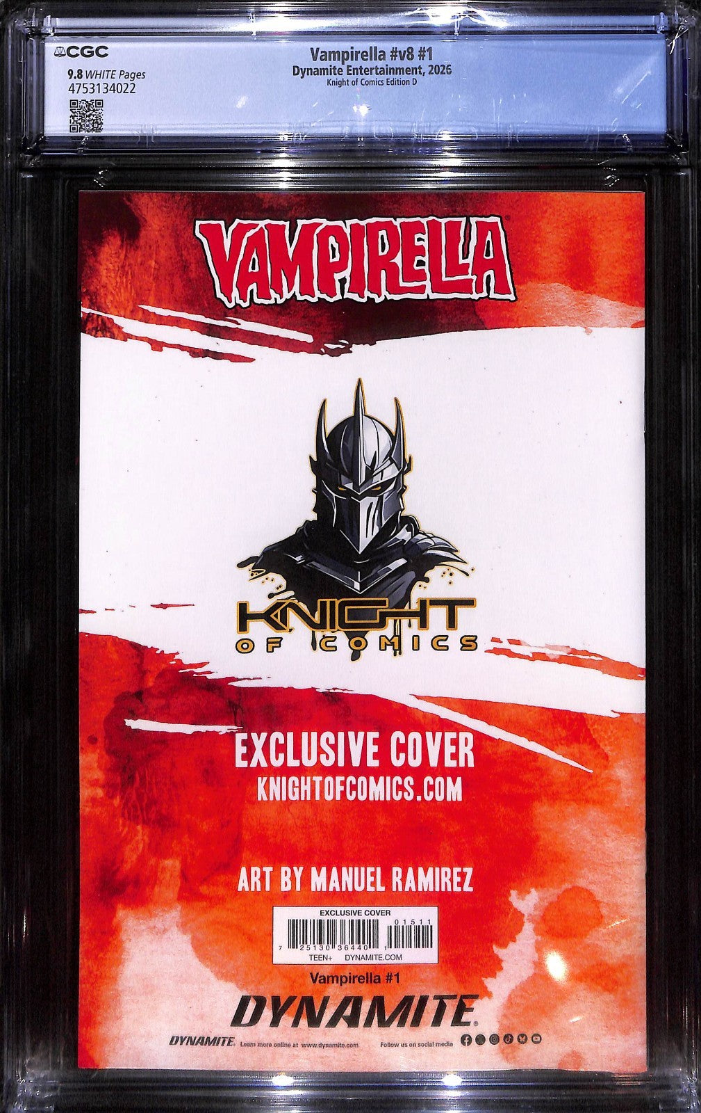 Vampirella #1 Manuel Ramirez Red Variant Ltd 200 CGC 9.81