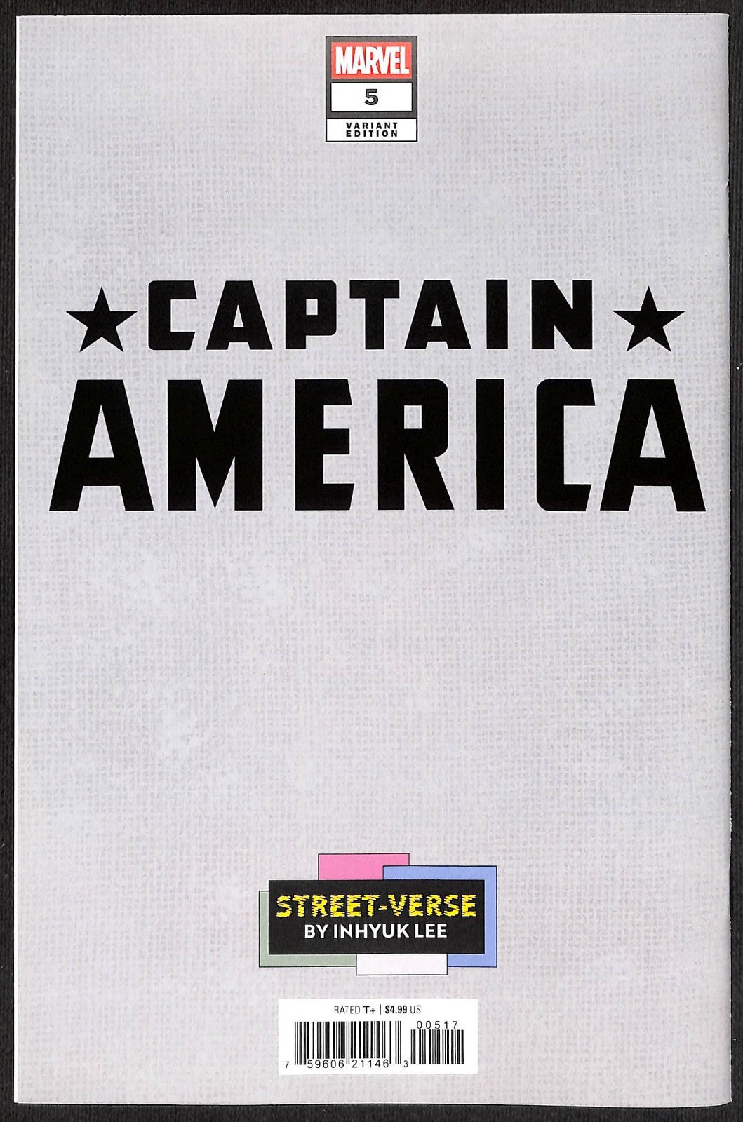 Captain America #5 Inhyuk Lee 1:50 Street-Verse Virgin Variant1