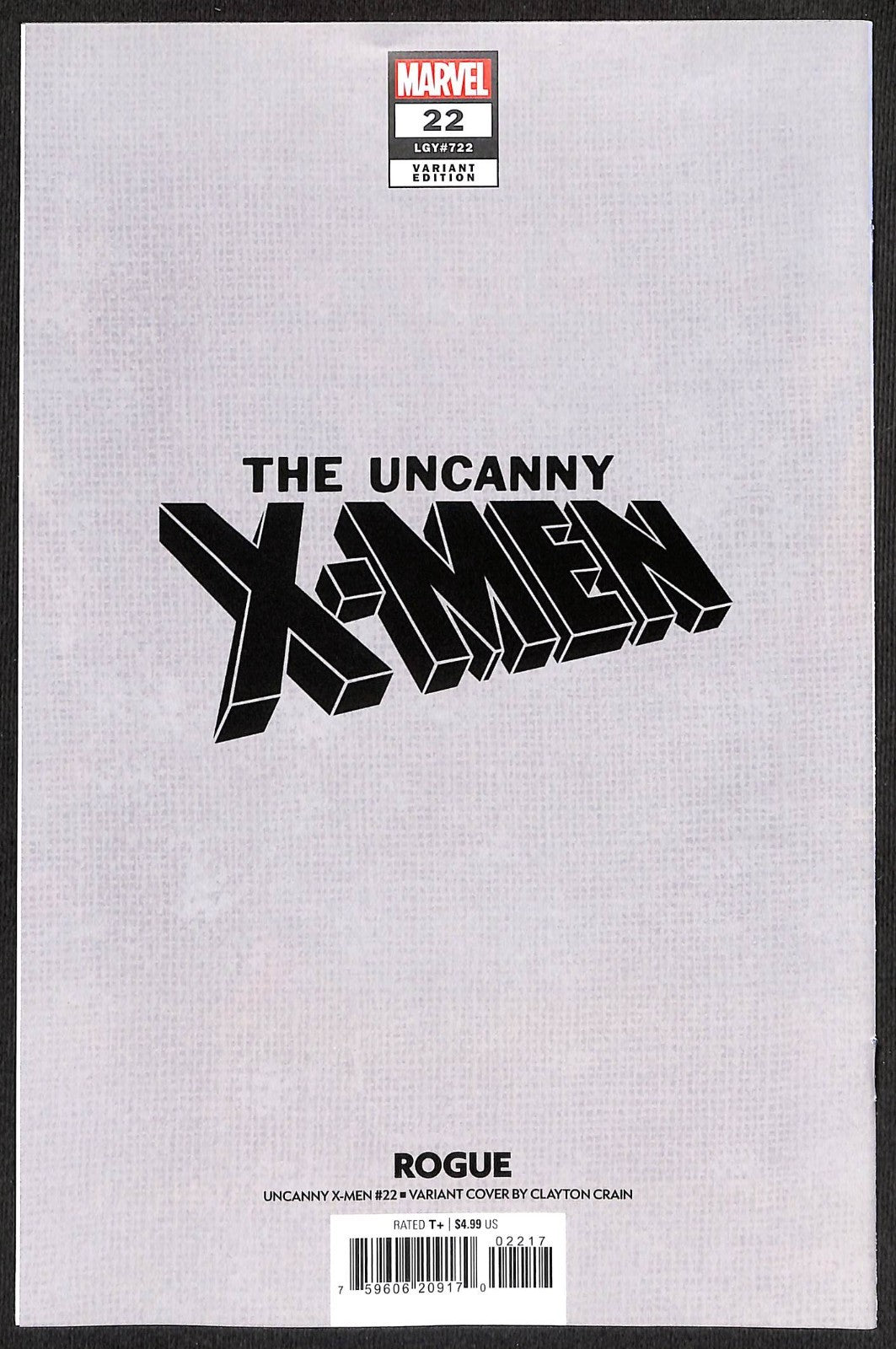 Uncanny X-Men #22 Clayton Crain 1:50 Virgin Variant1