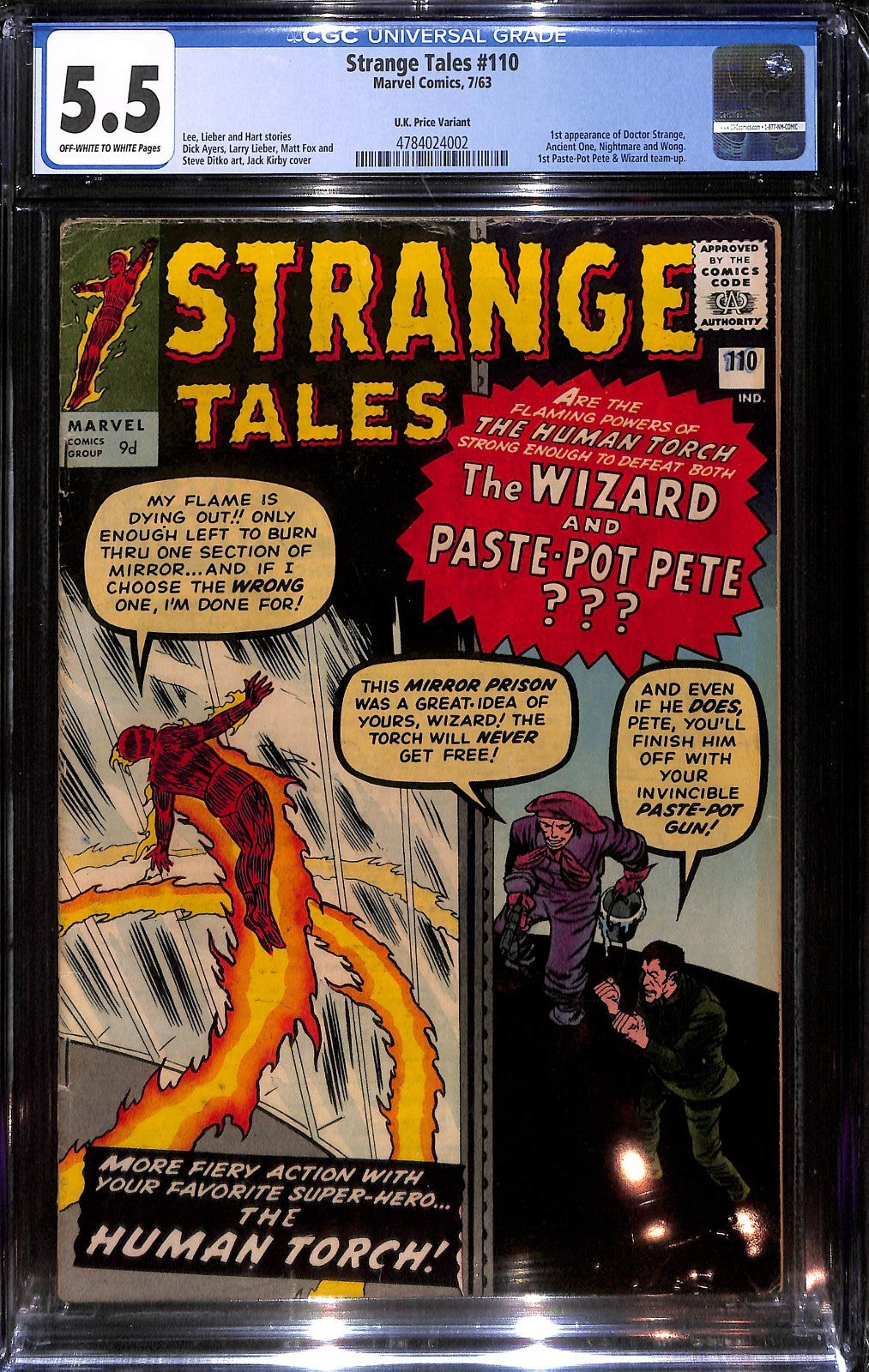 Strange Tales #110 1st Appearance Doctor Strange OW/W Pages CGC 5.50