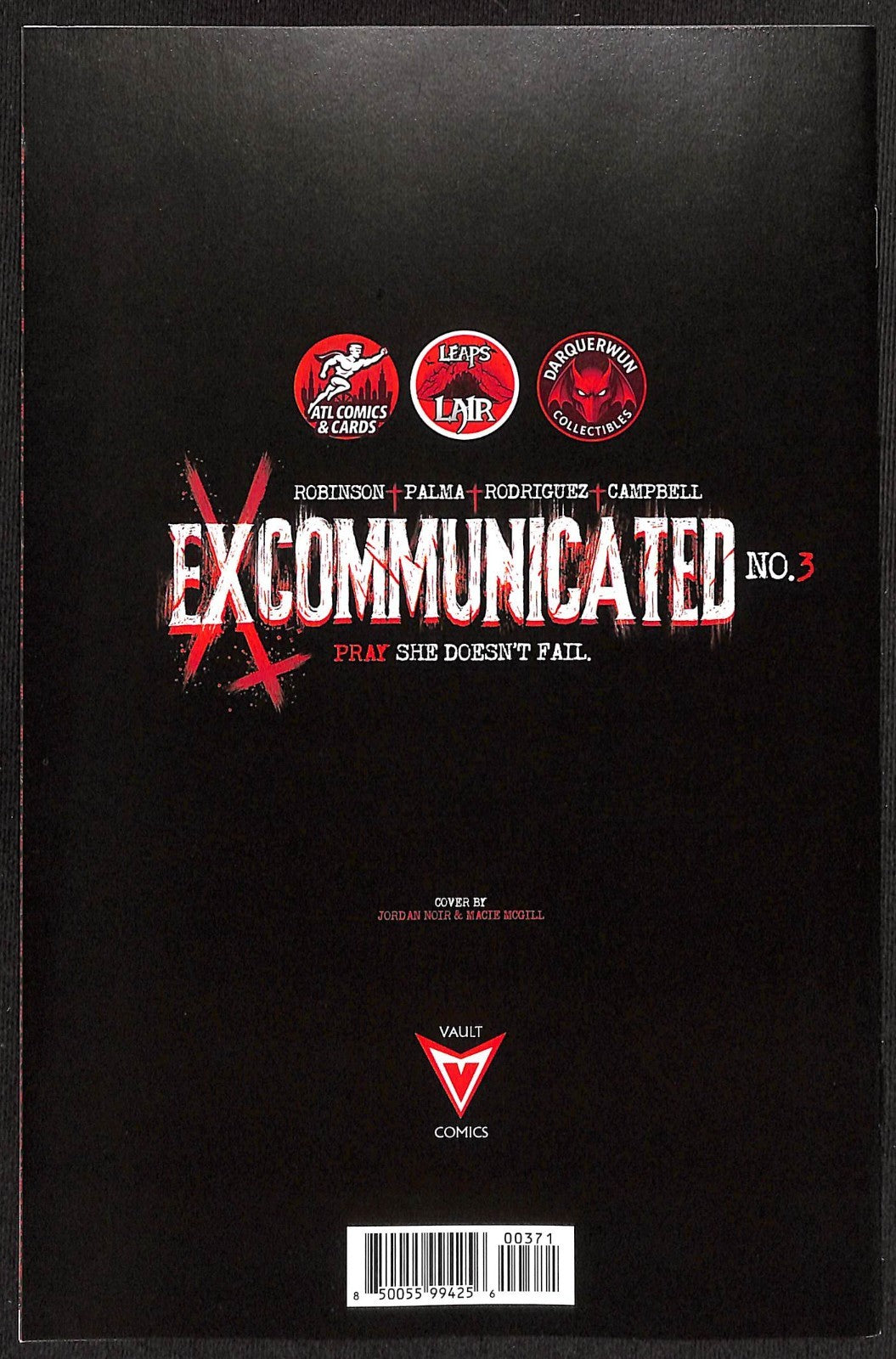 Excommunicated #3 Jordan Noir Virgin Variant Ltd 5001