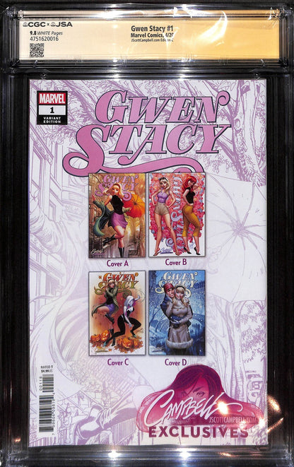 Gwen Stacy #1 J Scott Campbell Variant Signed CGC 9.81