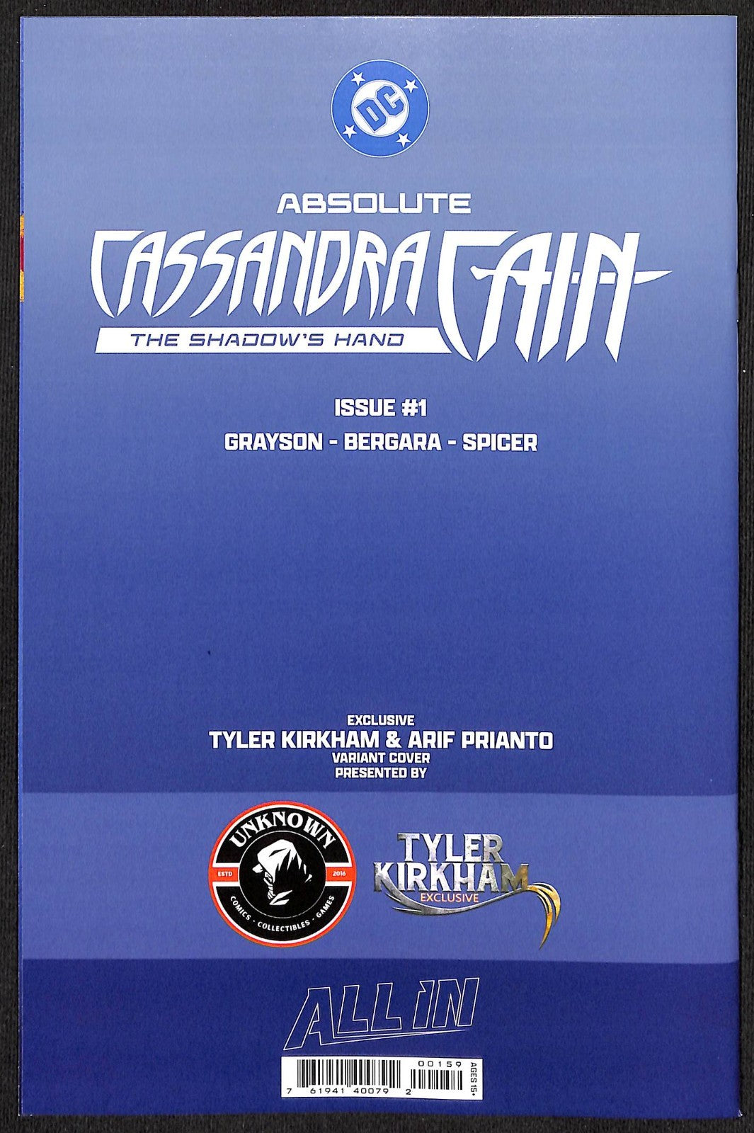 Absolute Cassandra Cain #1 Tyler Kirkham Battle Damaged Virgin Variant1