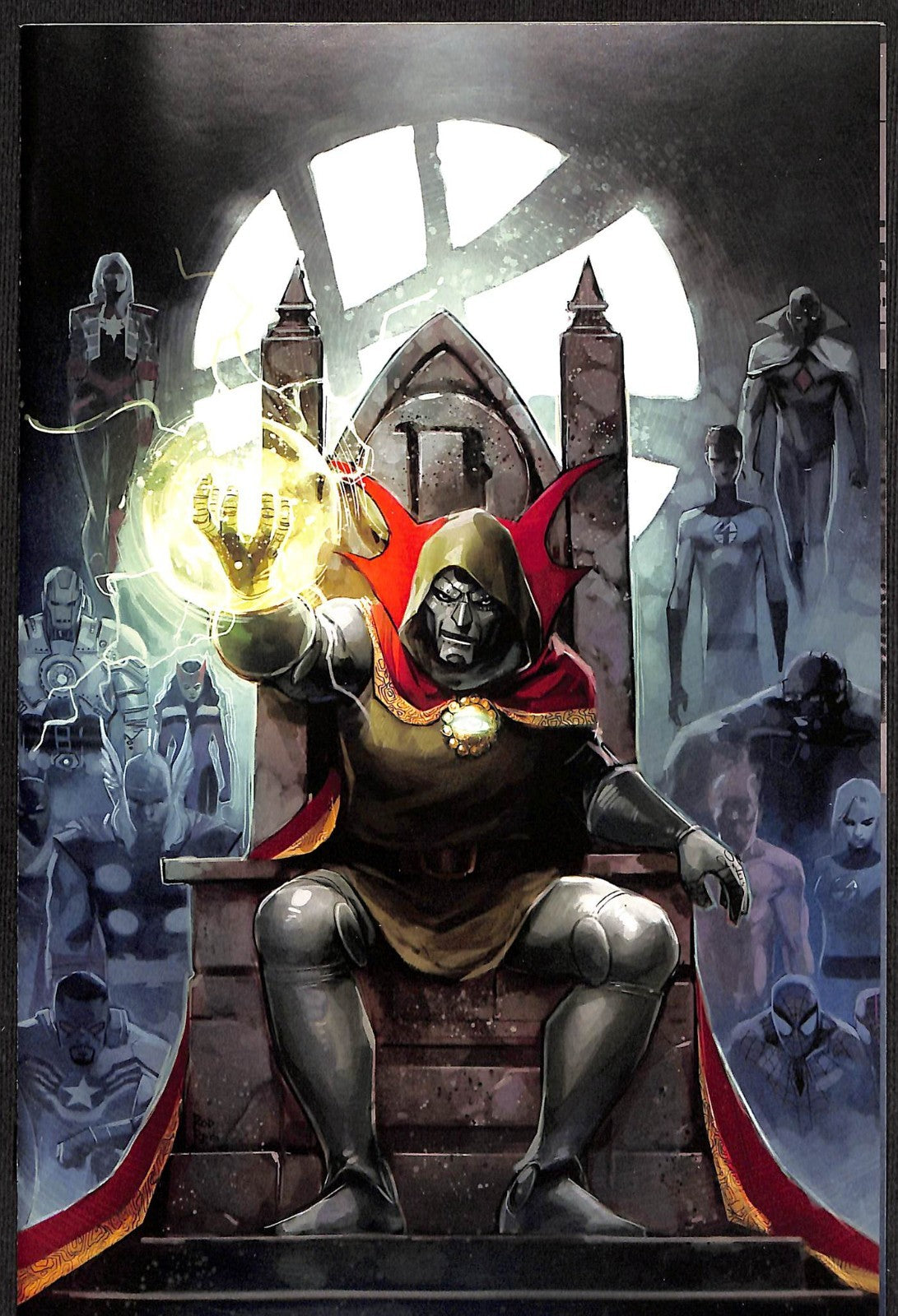 One World Under Doom #1 Rod Reis 1:25 2nd Print Virgin Variant0