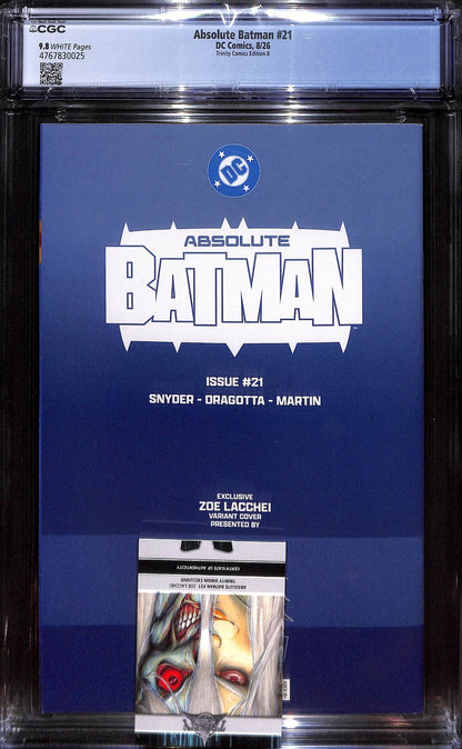 Absolute Batman #21 Zoe Lacchei Virgin Variant Ltd 800 CGC 9.81