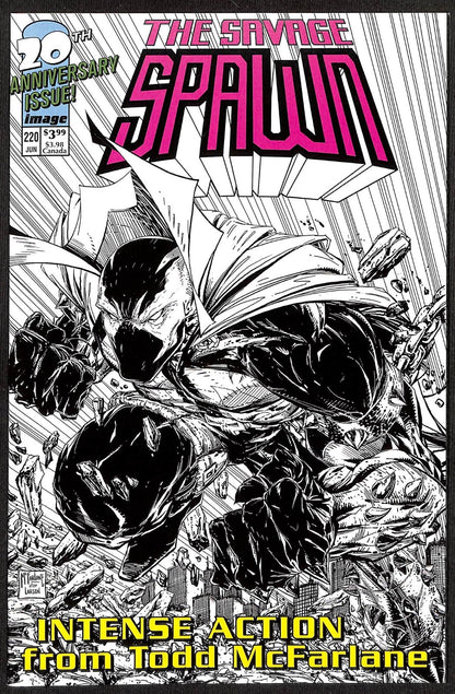 Spawn #220 Todd McFarlane Savage Dragon B&W 1:25 Variant0