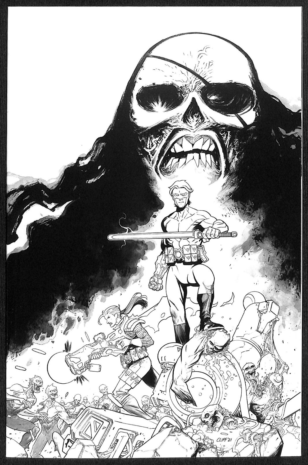 Skybound X #2 1:25 Cliff Rathburn Variant0