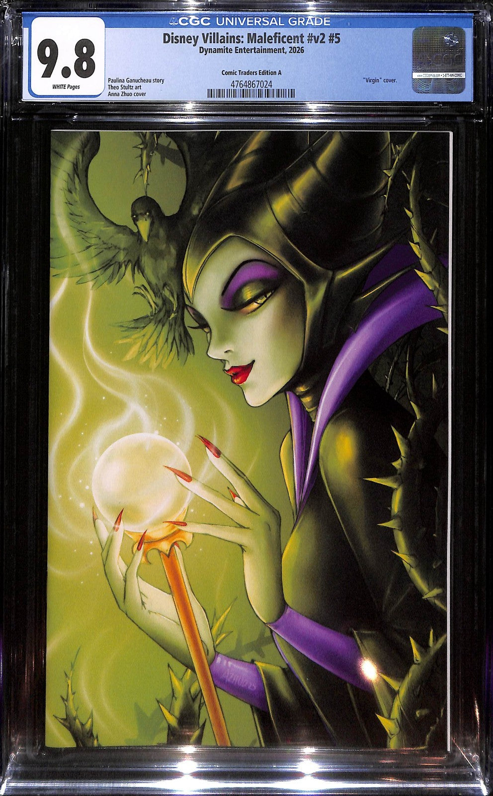 Disney Villians: Maleficent #1 Anna Zhou Green Virgin Variant Ltd 500 CGC 9.80