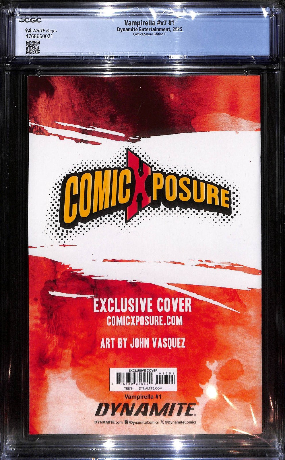Vampirella #1 John Vasquez Black Virgin Variant Ltd 500 CGC 9.81