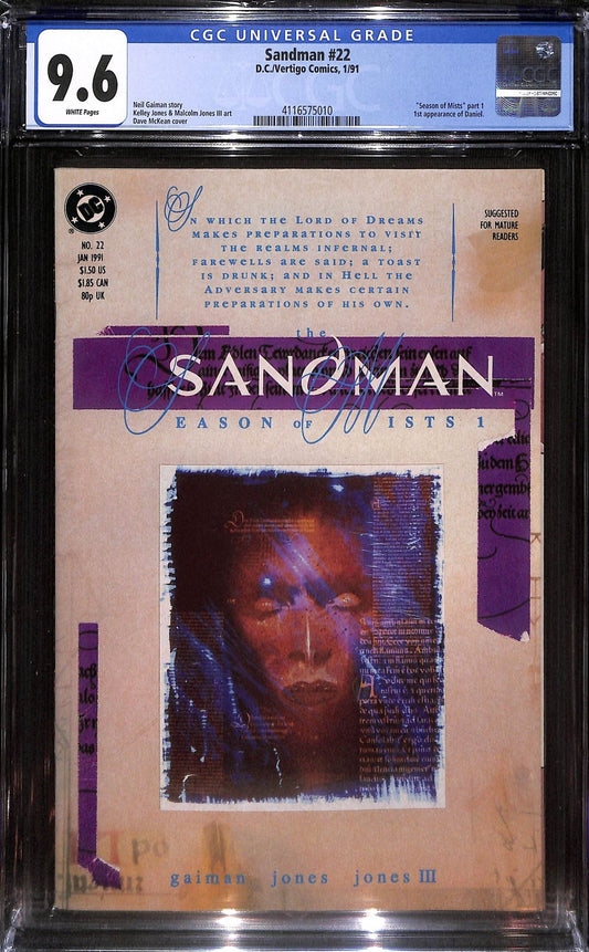 Sandman #22 1st App Daniel & Mazikeen CGC 9.60