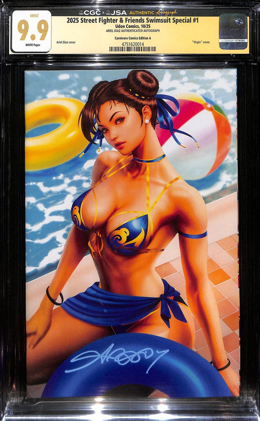 Street Fighter and Friends Swimsuit Special #1 Ariel Diaz Variant Signed CGC 9.90
