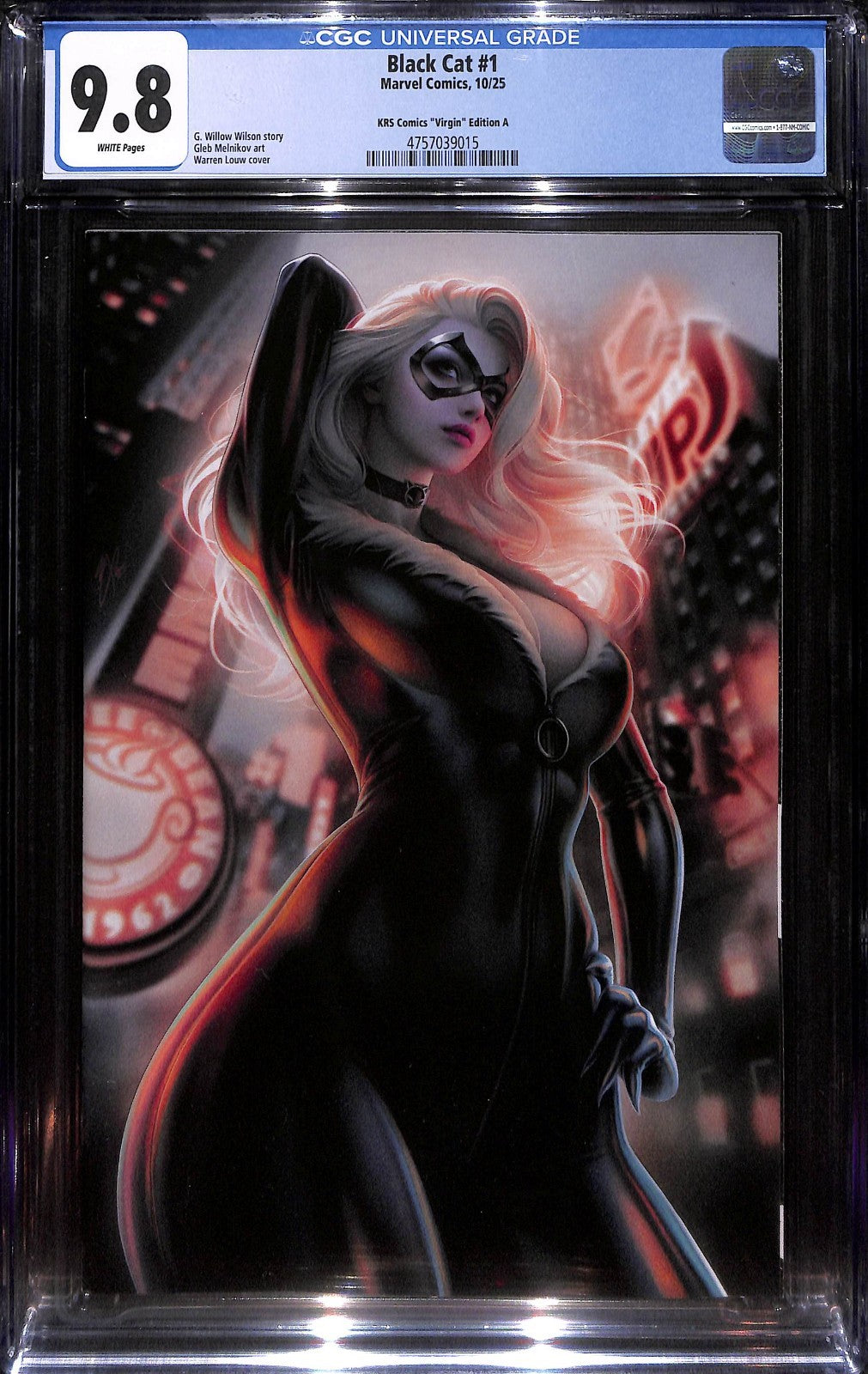 Black Cat #1 Warren Louw Virgin Variant Ltd 800 CGC 9.80