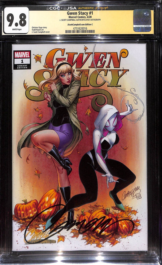 Gwen Stacy #1 J Scott Campbell Variant Signed CGC 9.80