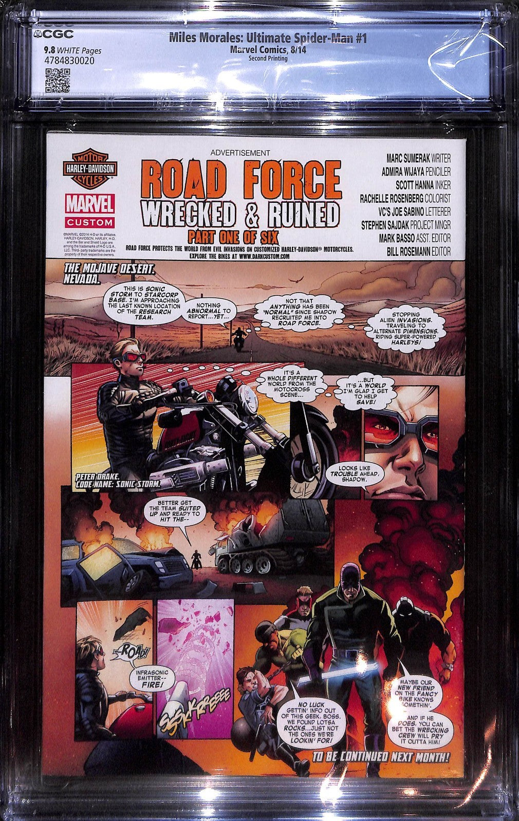 Miles Morales Ultimate Spider-Man #1 2nd Print CGC 9.81