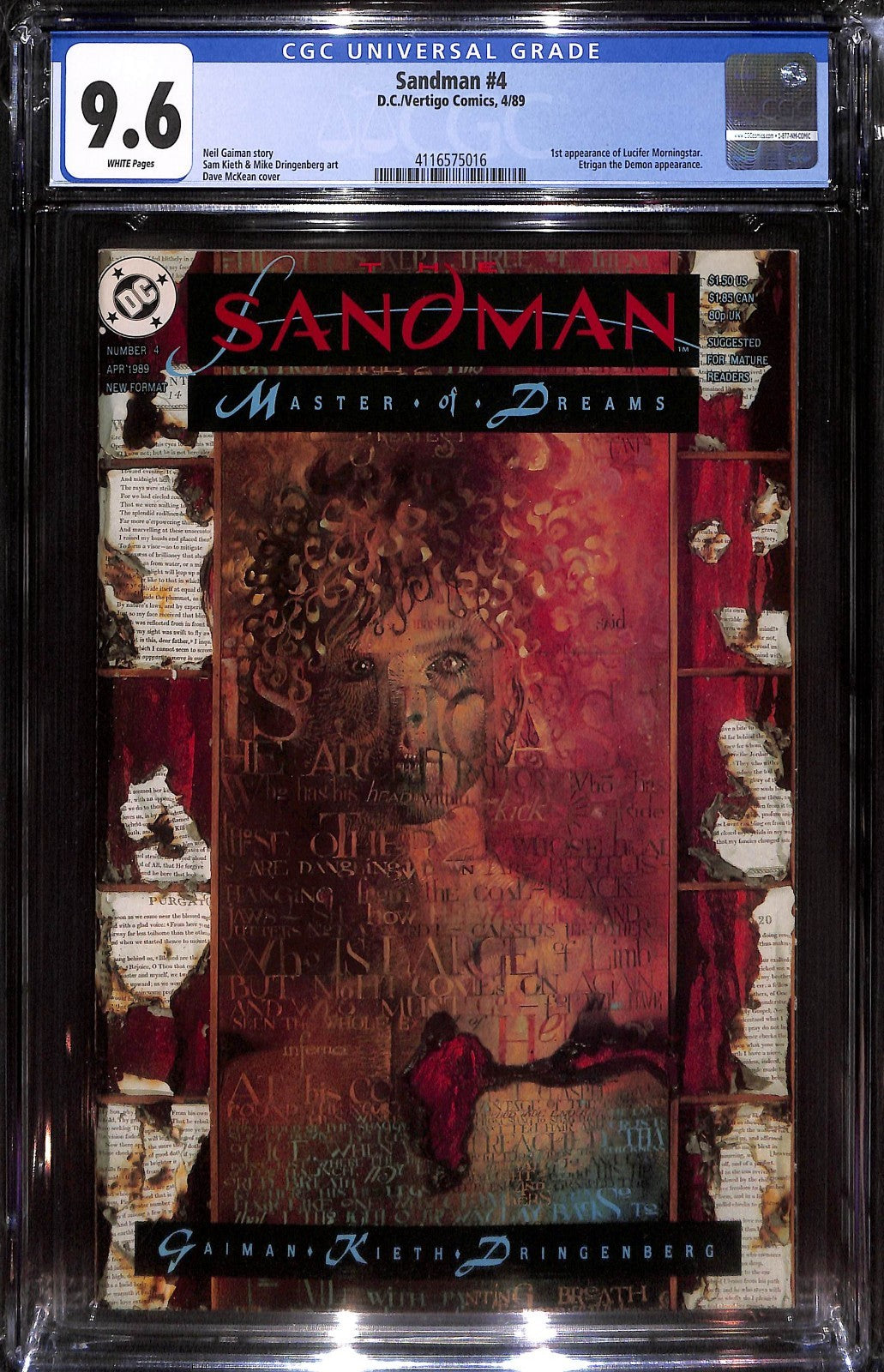 Sandman #4 1st App Lucifer Morningstar CGC 9.60