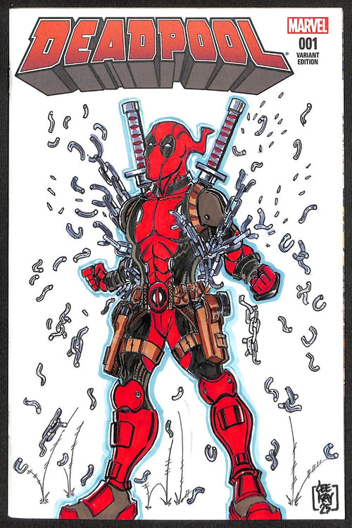 Deadpool #1 1/1 Carl Kent Cee Kay Full Colour Sketch with COA0